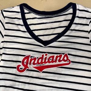 Cleveland Indians Athletic Striped V Neck Tunic